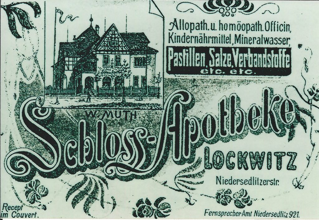 Werbung für die Schloss-Apotheke in Lockwitz